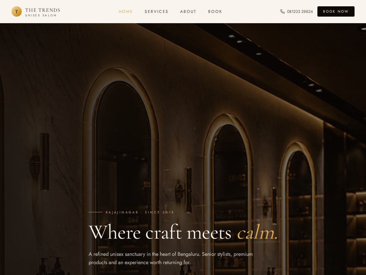Trends Studio Booking website preview