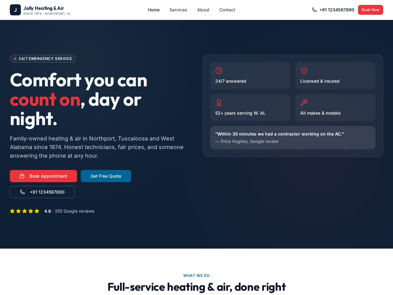 Jolly Comfort Solutions website preview
